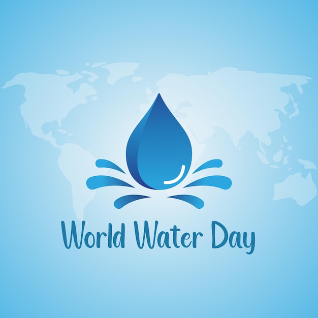 세계 물의 날: 물의 날 터 (World Water Day: Blue Background Vector)