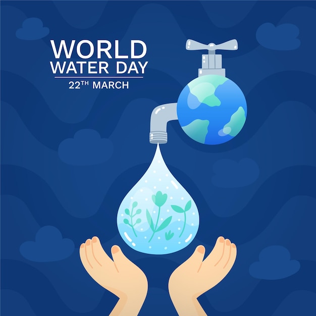 Vector world water day