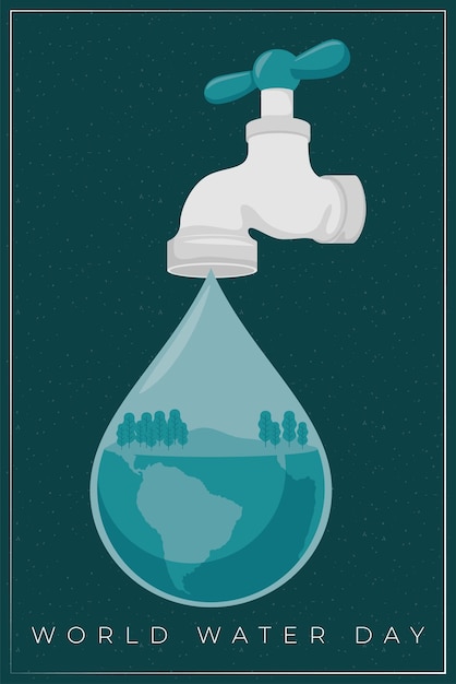 Vector world water day