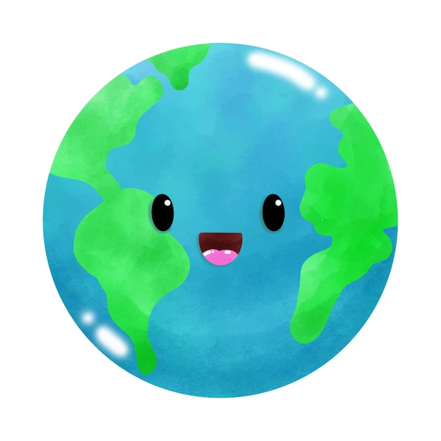Vector world watercolor emotion element world environment day save the world earth day vector