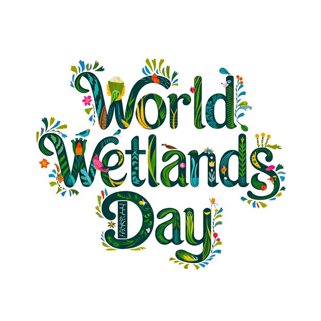 World Wetlands Day cOLORFUL Typography