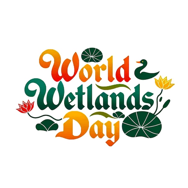 World Wetlands Day cOLORFUL Typography