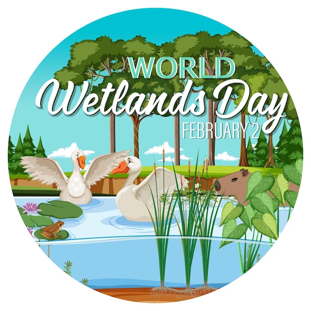 Vector world wetlands day logo design