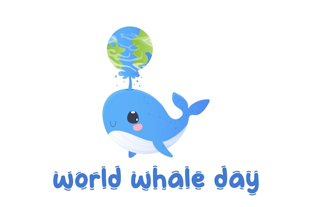 world whale day Postcard whale holding the earth Tshirt print baby blue whales childrens icons for stickers baby shower books