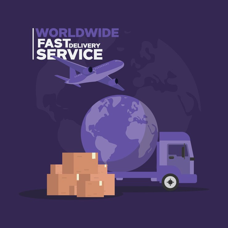 Vector world wide delivery service