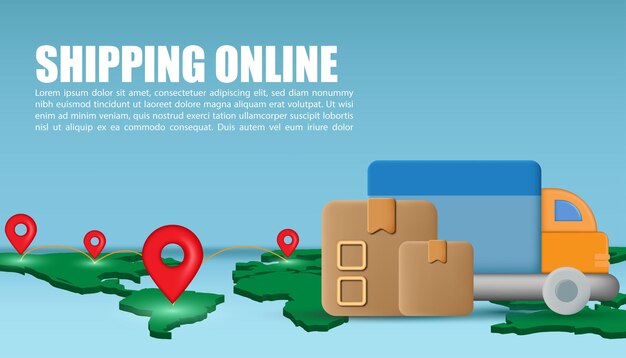 World wide shipping illustration concept vector 3D