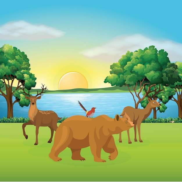 World wild life day vector illustration with wild animals generated ai