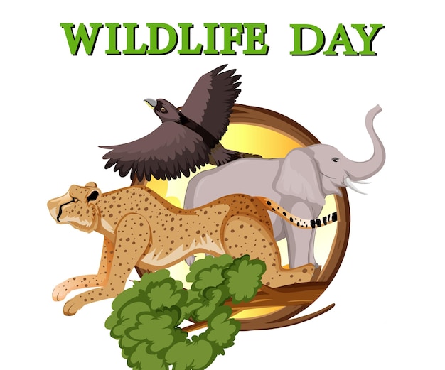 World wildlife conservation day poster template