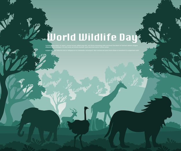 World wildlife conservation day poster template