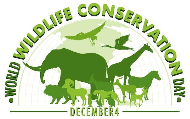 Vettore modello di poster per la giornata mondiale della conservazione della fauna selvatica