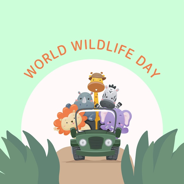 Vector world wildlife day 3 march