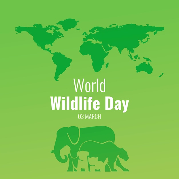 Vector world wildlife day banner poster