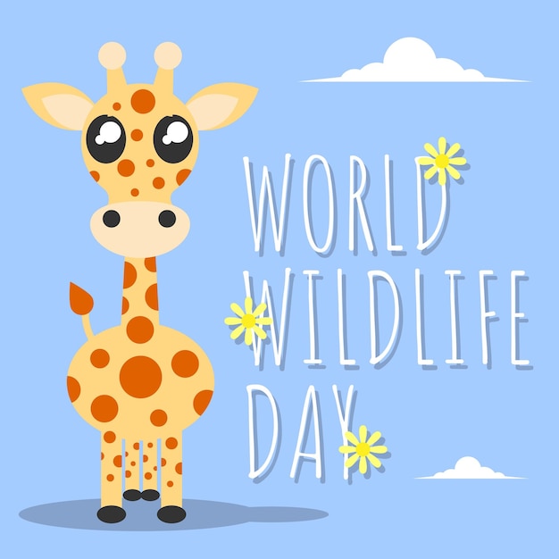 Vector world wildlife day greeting card