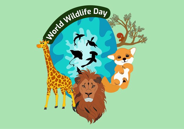 Vector world wildlife day illustrationnnnnnnnnn