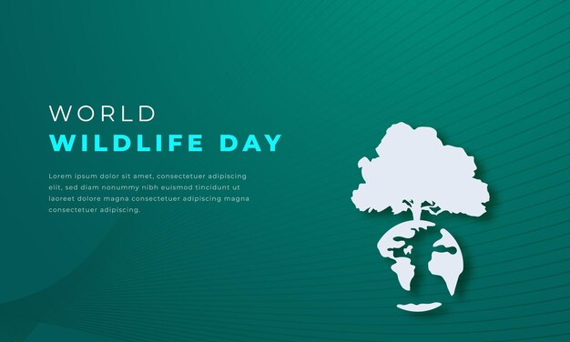 World Wildlife Day Paper cut style Vector Design Illustration for Background Poster Banner Ads