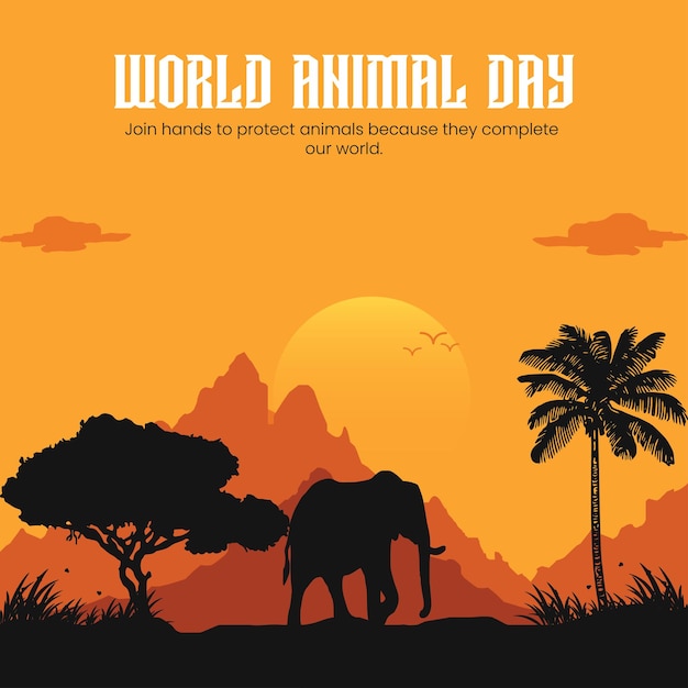 World wildlife day vector social media post