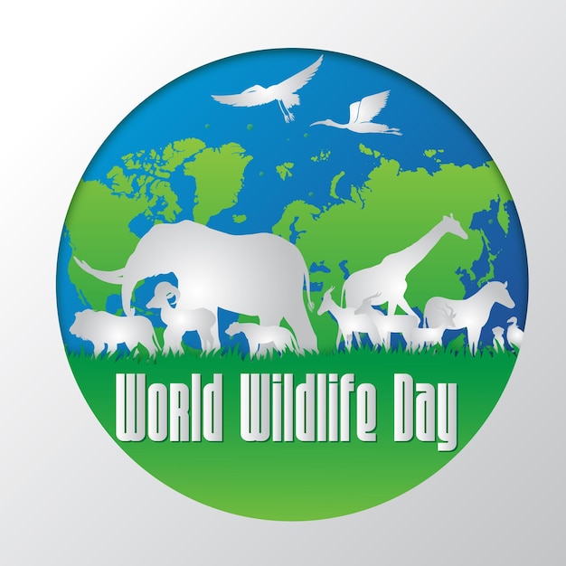 Vector world wildlife day