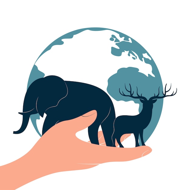 Vector world wildlife day