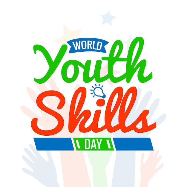 world youth skills day lettering bacground