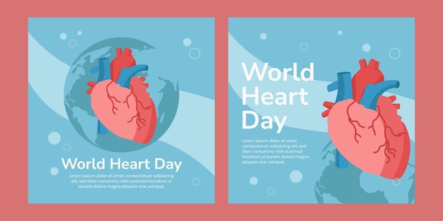 Worldheartday소셜 미디어 포스트 템플릿