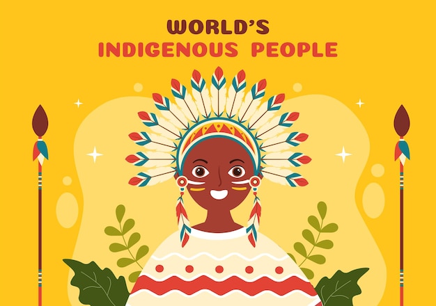 Vector worlds indigenous peoples day on august 9 hand drawn illustration to raise protect rights population