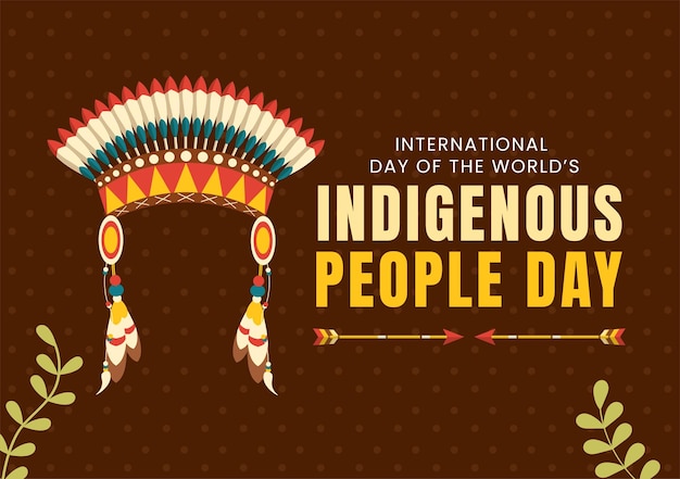 Giornata mondiale dei popoli indigeni il 9 agosto illustrazione disegnata a mano per aumentare la protezione dei diritti della popolazione