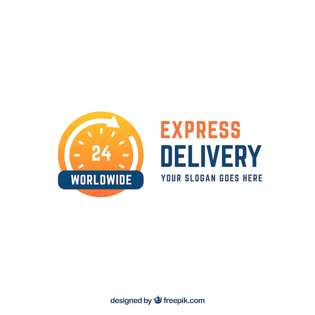 Vector worldwide delivery logo template