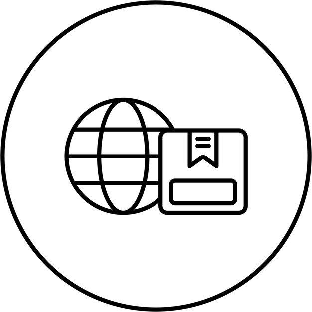 Векторное изображение значка доставки по всему миру может быть использовано для логистики
