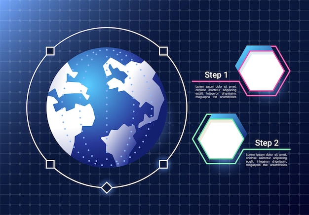 世界的な仮想ネットワークインフォグラフィックチャートデザイン要素セット空白のコピースペースを持つインフォグラフィックの抽象的なベクトル記号教育用グラフィックキットRobotoMediumLightフォントを使用