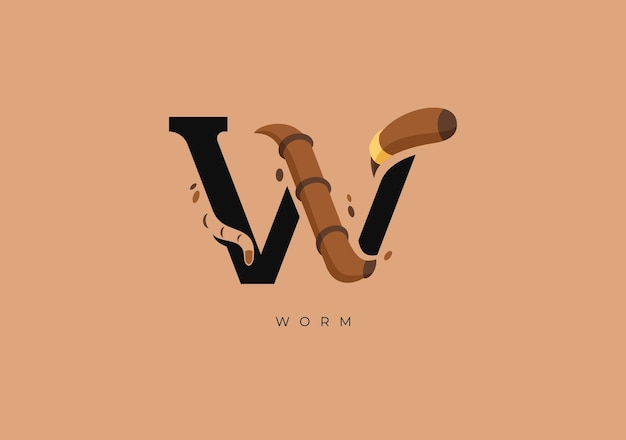 Вектор Логотип векторной монограммы worm w