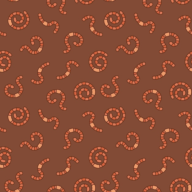Wormen vector concept kleurrijke naadloze patroon met regenwormen
