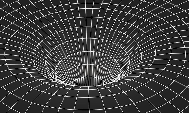 Vector wormhole geometric grid wireframe tunnel flat style design vector illustration abstract futuristic