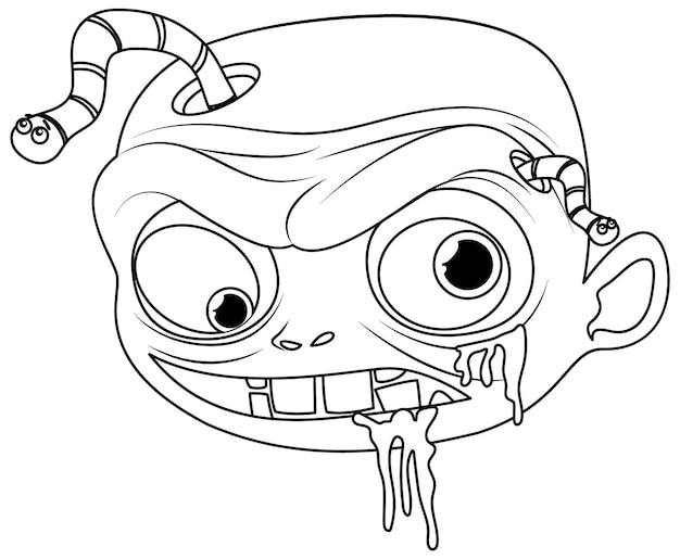 Illustrazione del fumetto di zombie maschio infestato da vermi