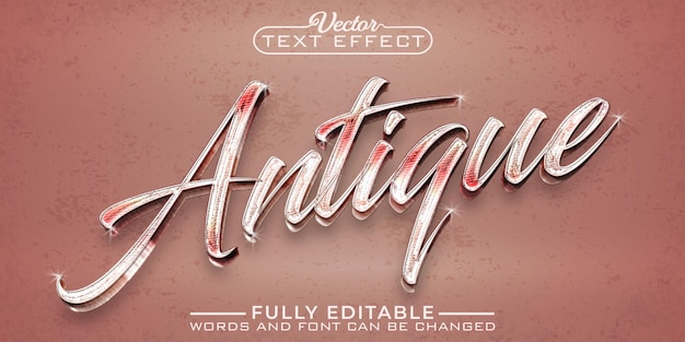 Worn antique vector editable text effect template