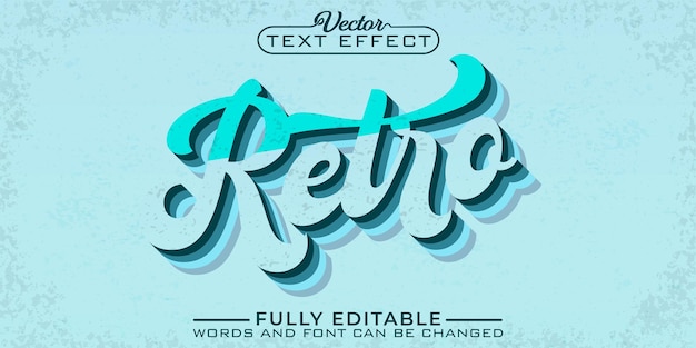 Vector worn soft retro vector editable text effect template