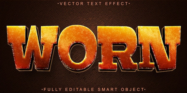 Worn Vector Volledig bewerkbaar Smart Object Text Effect