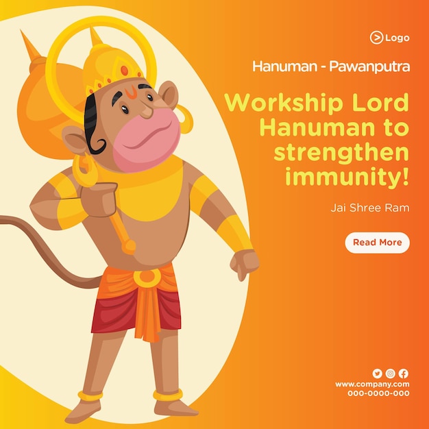 Worship lord Hanuman to strengthen immunity banner design