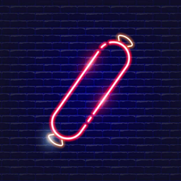 Worst neon icoon Glowing Vector illustratie icoon voor mobiel web en menu ontwerp Voedsel concept