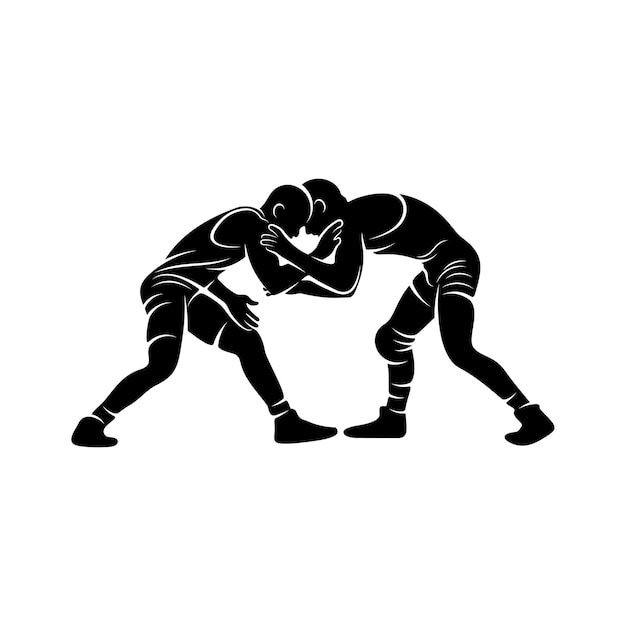 Worstelen logo vector sjabloon Illustratie symbool Silhouet ontwerp
