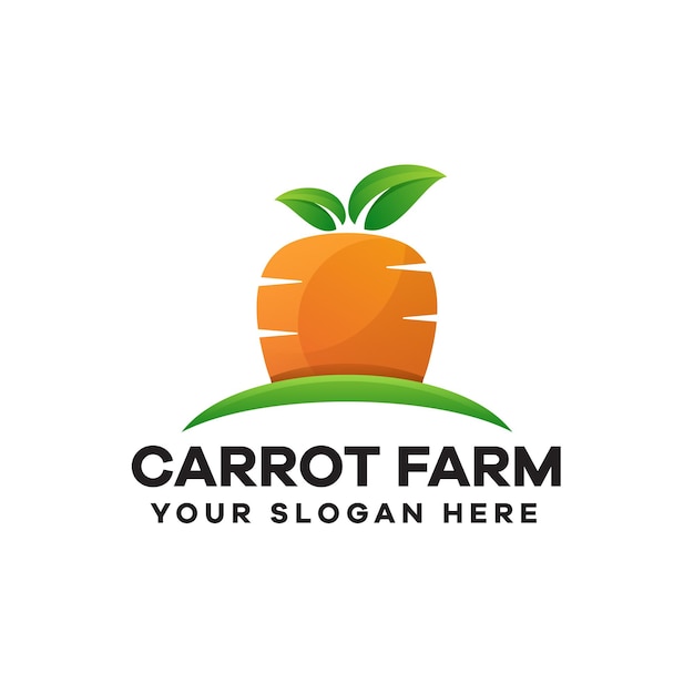 Wortel boerderij gradiënt logo ontwerp