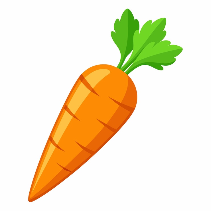 Vector wortel clipart cartoon stijl vector illustratie