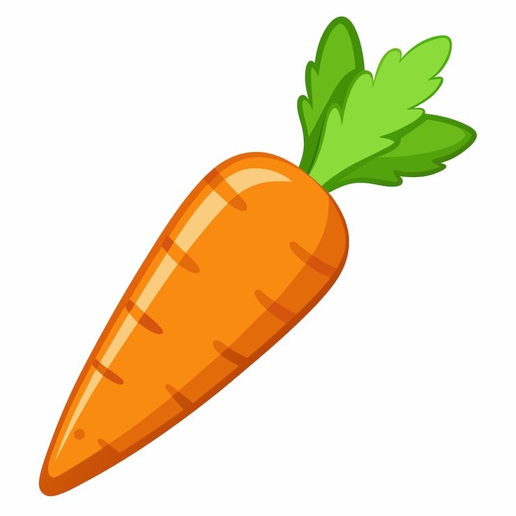 Vector wortel clipart cartoon stijl vector illustratie