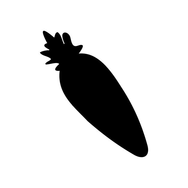wortel groente icoon over witte achtergrond silhouet stijl vector illustratie wortel silhouet