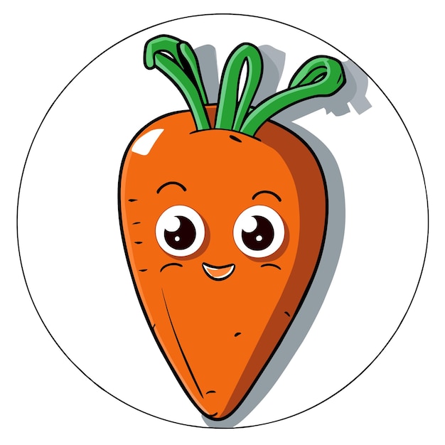 Vector wortel hand getekend cartoon sticker pictogram concept geïsoleerde illustratie