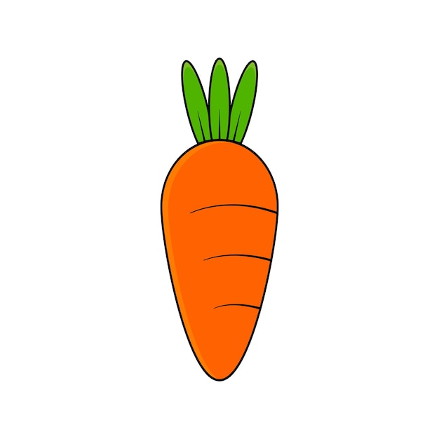 Wortel vector pictogram Oranje wortelen geïsoleerd op een witte achtergrond