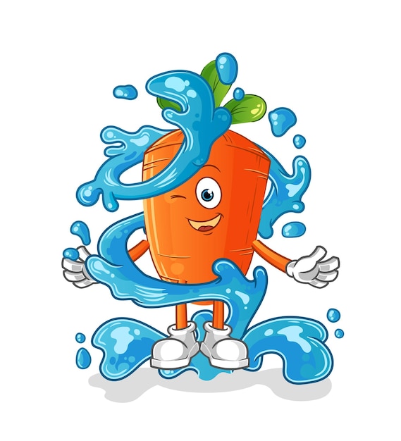 Vector wortel vers met water mascotte cartoon vector