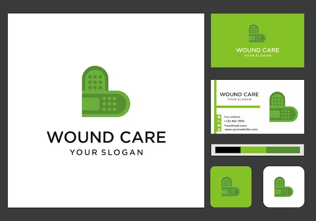Wound care logo and business card icon