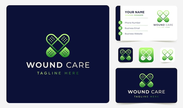 Wound care logo and business card template