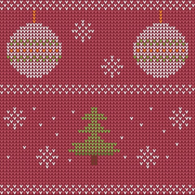 Woven Christmas Pattern Isolated Background