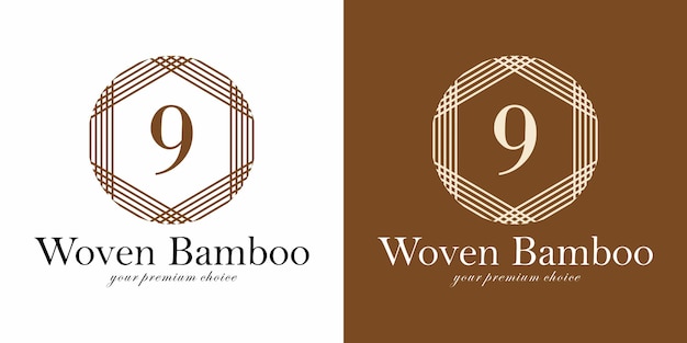 Woven Logo Design with Letter 9